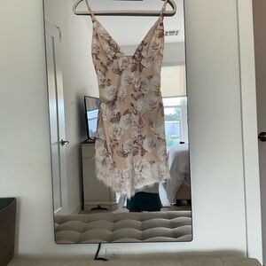 Floral silky slip mini dress